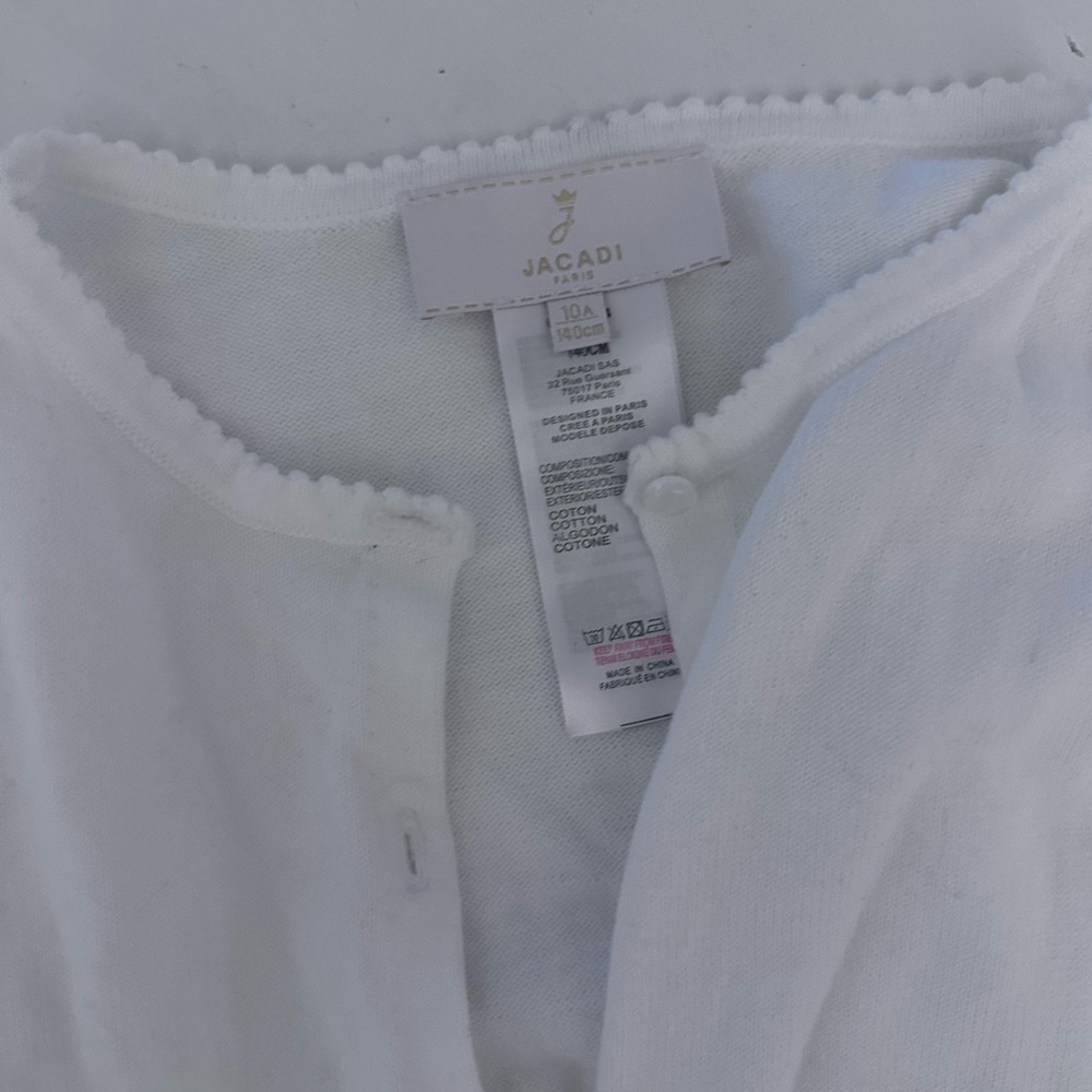 Jacadi Bolero Childs white sweater